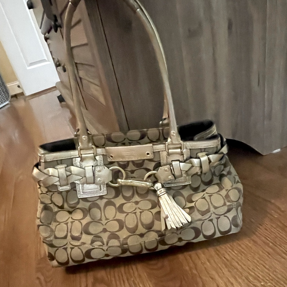 Gold Coach handbag